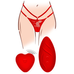 Designer Edition TOYJOY Stimulateur de clitoris avec culotte dentelle Divine Panty Rouge